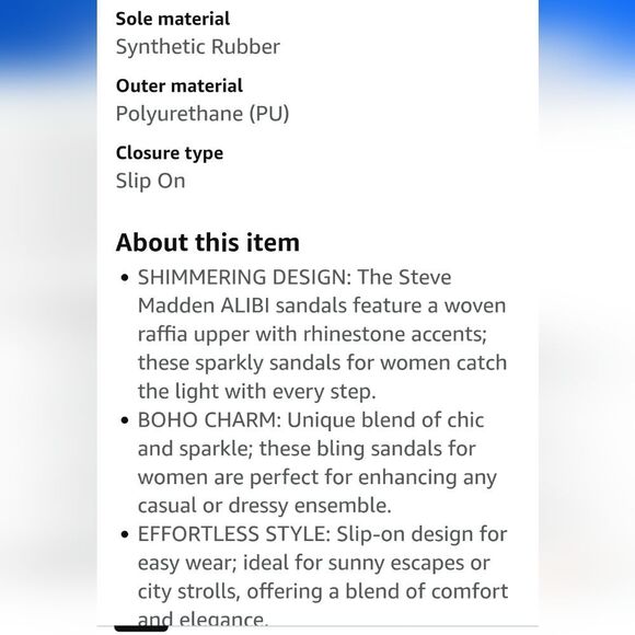 Steve Madden Alibi Rhinestone Slide Sandal- Natural Raffia - Picture 9 of 14